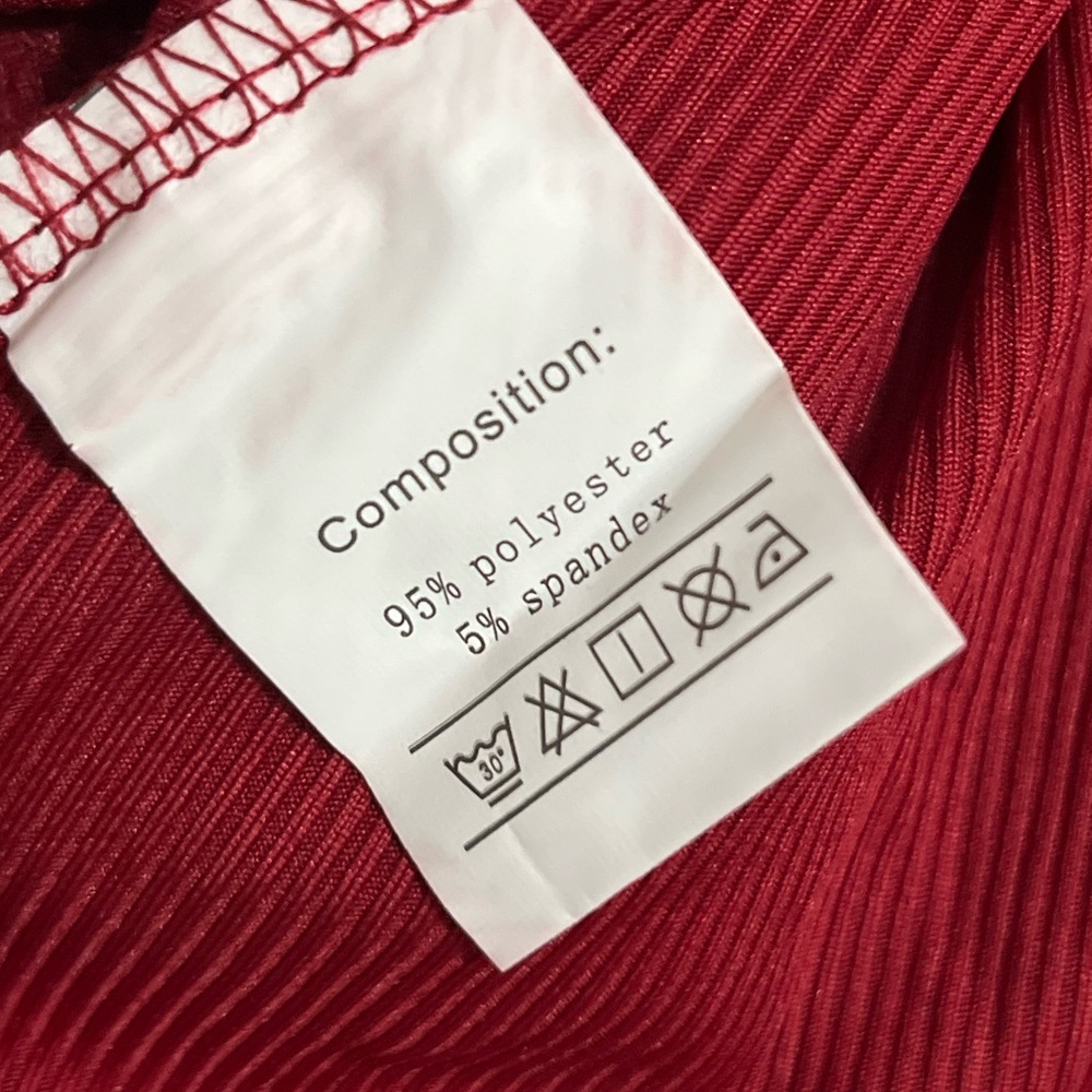 Two Piece Wine Red Outfit Ribbed Top & Pant Set - Picture 7 of 12